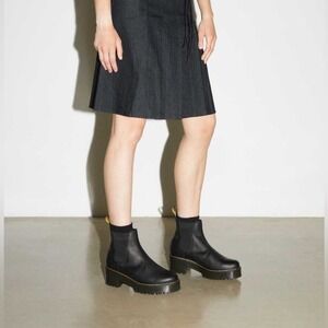 Dr. Martens Rometty Leather Platform Chelsea Boots Black Size 7